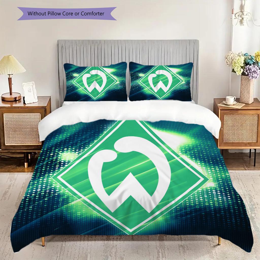 Постельное белье с узором SV Werder Bremen Комплект одеял Покрывало Наволочка Домашний Декор Подарок на День Рождения (1 пододеяльник + 2 наволочки, без наполнителя)