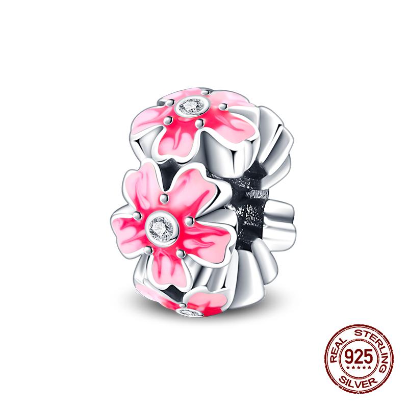 925 Sterling Silver Butterfly Tulip Iris Flower Charms Beads Fit 925 Original Bracelets Fine DIY Valentine Jewelry Gifts