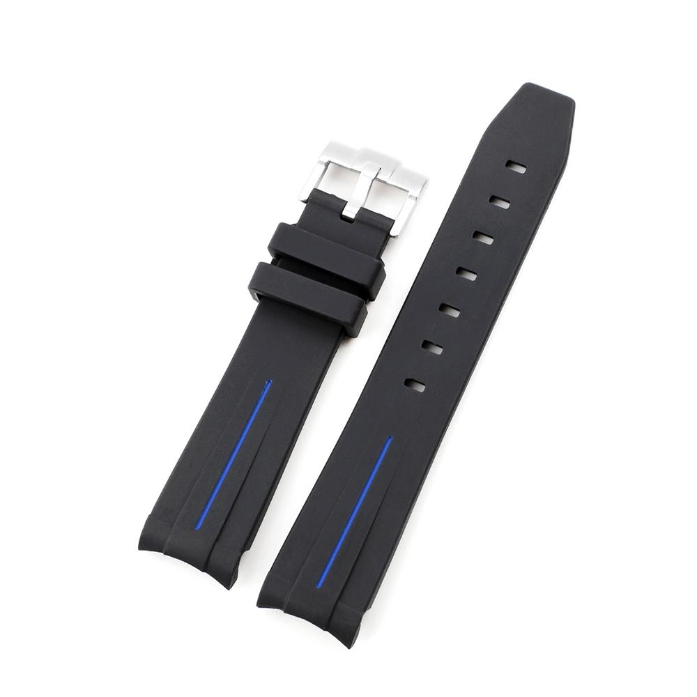 Curved Interface Rubber Watch Strap 20mm Men Women Waterproof Sports Watch Band for Moonswatch Watchband Watch Accessories