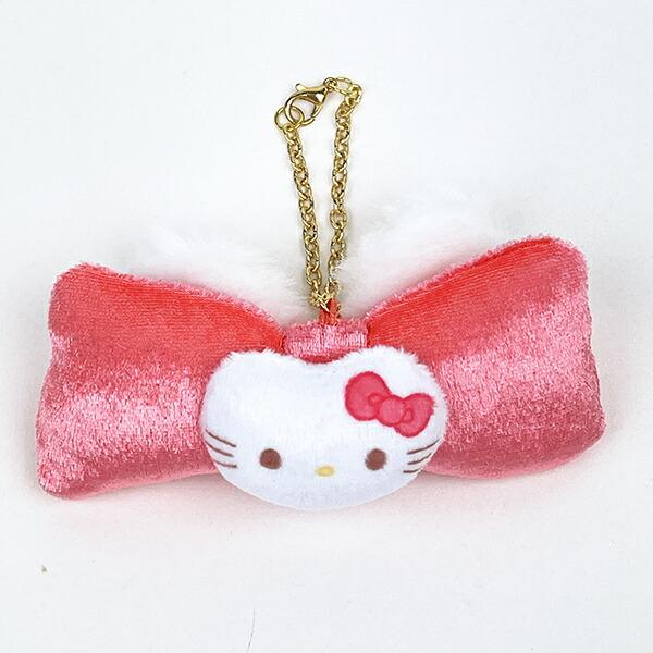 Sanrio Fluffy Ear Ribbon Bag Charm Hello Kitty Keychain Accessory Mascot