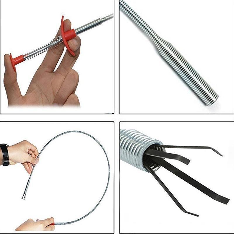 Flexible Claw Grabber Pickup Tool Long Reach Drain Pipe Sink Cleaner Retriever For Hair Debris Foreign Object Removal