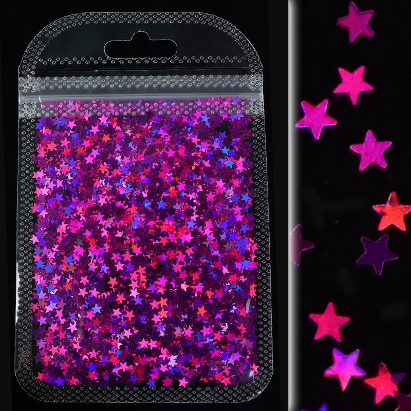 Голографические четырехконечные звезды, блестки для ногтей, лазерные, серебристые, золотые хлопья, дизайн для маникюра «сделай сам», украшения для ногтей, аксессуары