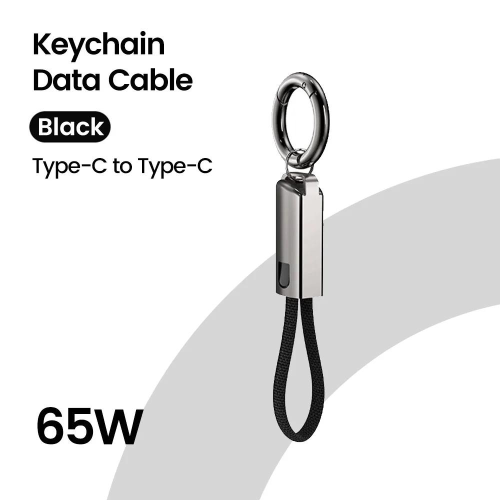 Брелок USB C на Type C Кабель PD61W 1A Быстрая зарядка 11 см Короткий Data-кабель для iPhone 11 16 Xiaomi Samsung Портативный USB-C кабель