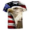 Летний топ с круглым вырезом и принтом американского орла 3D, модные повседневные футболки с короткими рукавами для мужчин и мальчиков, универсальные футболки