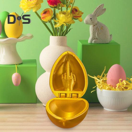3D-печатная игрушка в виде яйца со средним пальцем, красочное пасхальное яйцо со средним пальцем внутри, украшение для домашнего офиса, настольный орнамент, розыгрыш, подарок