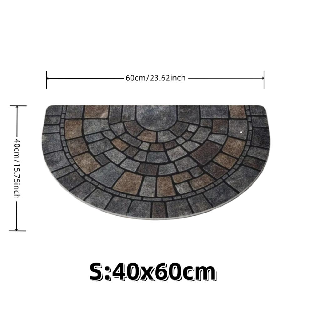 Absorbent Half-Circle Door Mat Soft Non-Slip Floor Mat Unique Semi-Round Entry Mat  Front Door