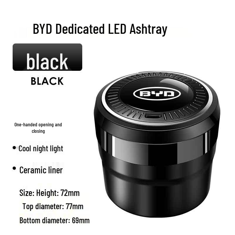 Стильная автомобильная пепельница для моделей BYD: Song Pro, Qin Plus, Tang DMI, Seagull, Han EV, Yuan, Dolphin, Seal