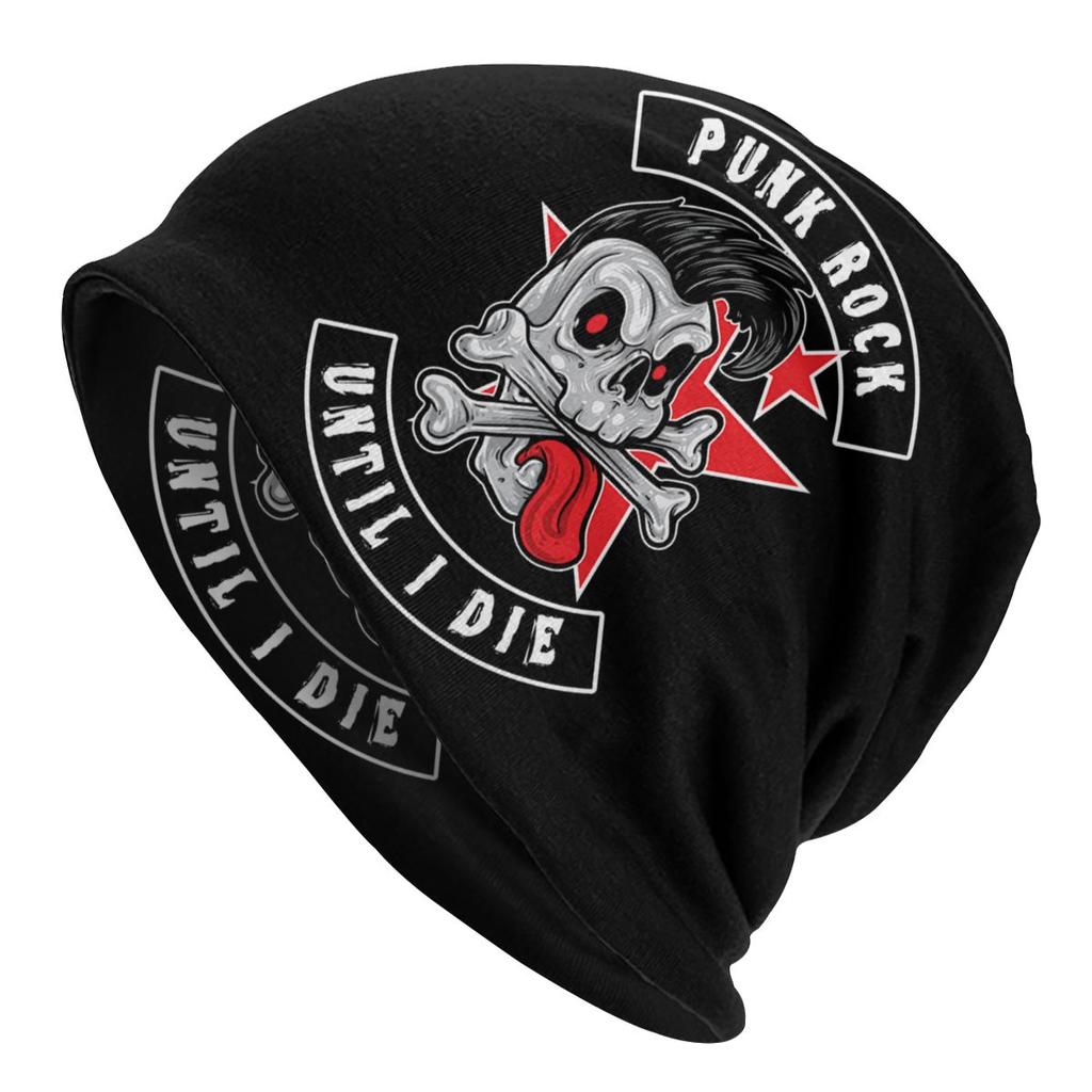 Streetwear Punk Rock Metalcore Heavy Metal Hard Rock Music Skullies Beanies Winter Slouchy Beanie Hat Knitted Bonnet Cap for Ski