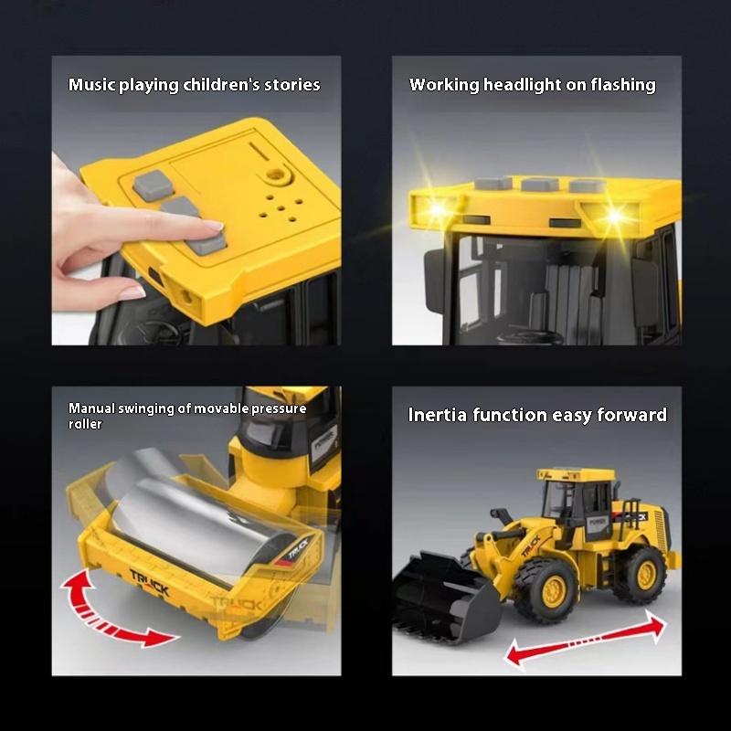 Детский симулятор дорожный каток бульдозер игрушка свет музыка повествование инерция инженерная машина мальчик игрушка