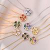 Four-leaf Clover Necklace Female Love Zirconia Four-leaf Flower Light Luxury Net Red The Same Titanium Steel Necklace