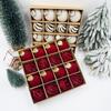 6 см Флокированный Рождественский Шар Декор Набор Подарочных Коробок