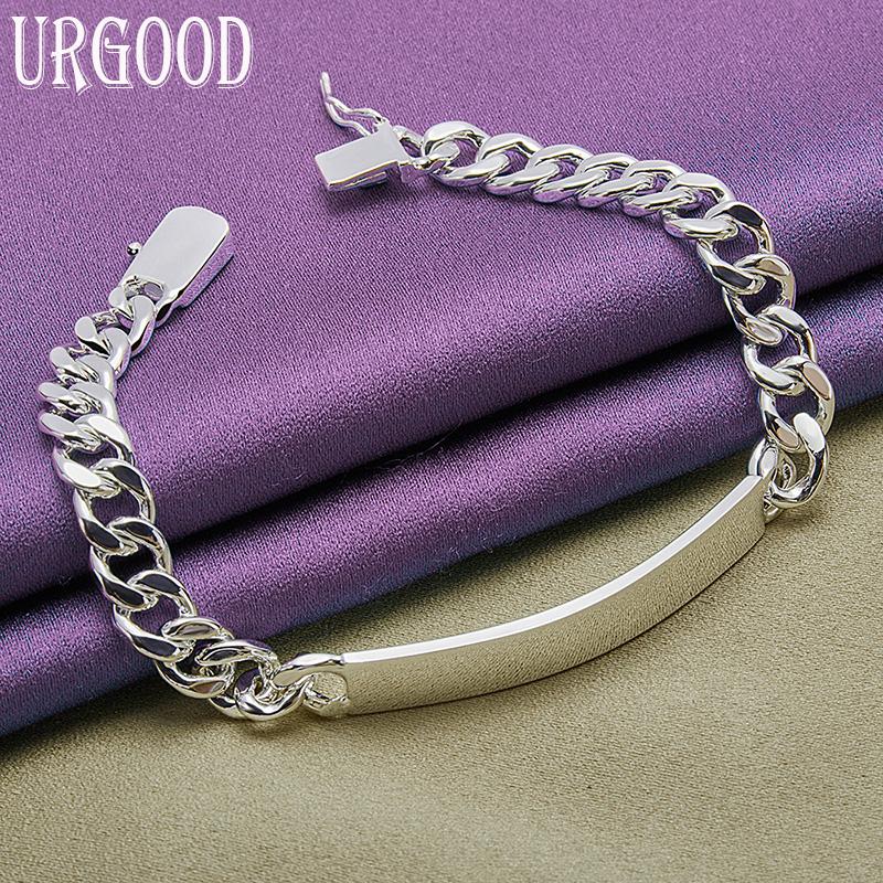 Ювелирные изделия из стерлингового серебра 925 пробы, 8 мм, боковой браслет, подарочные украшения для вечеринки