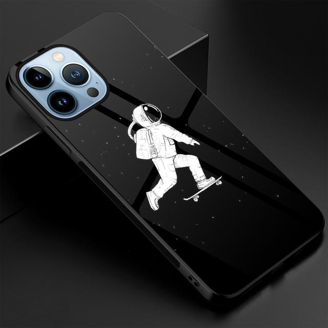 Чехол с изображением астронавта из закаленного стекла для Iphone 14 13 11 12 Pro Max Mini Xs Xr X 7 8 6s Plus Se 2022, защитный чехол Carcasa