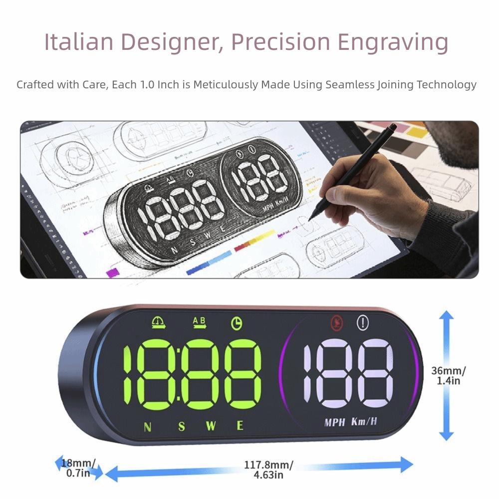 Portable Digital Speedometer Universal Windshield Projector Car Head Up Display Tachometer
