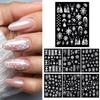 Slider Decals New Year Design Winter Charms Flower Snowflakes Nail Sticker 5D Embossed Christmas