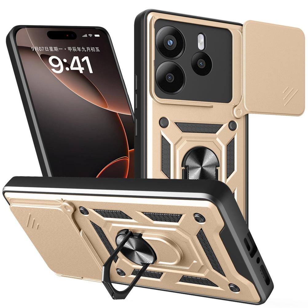 Чехол для защиты камеры Xiaomi Redmi Note 14 4G Note14 5G Redmi 14R 14C Redmi 13 Armor Hybrid Metal Ring Holder Back Cover