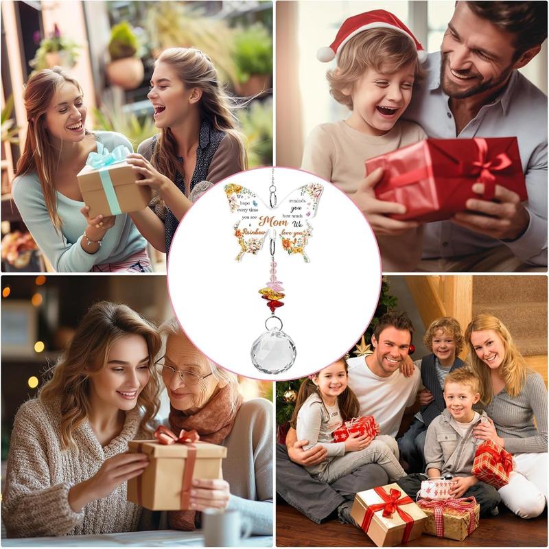 Mother's Day Present Gifts Butterfly Crystal Suncatcher Gifts for Mom Mummy from Daughter Son Ideal Mother Gifts On Her Birthday Valentines Christmas