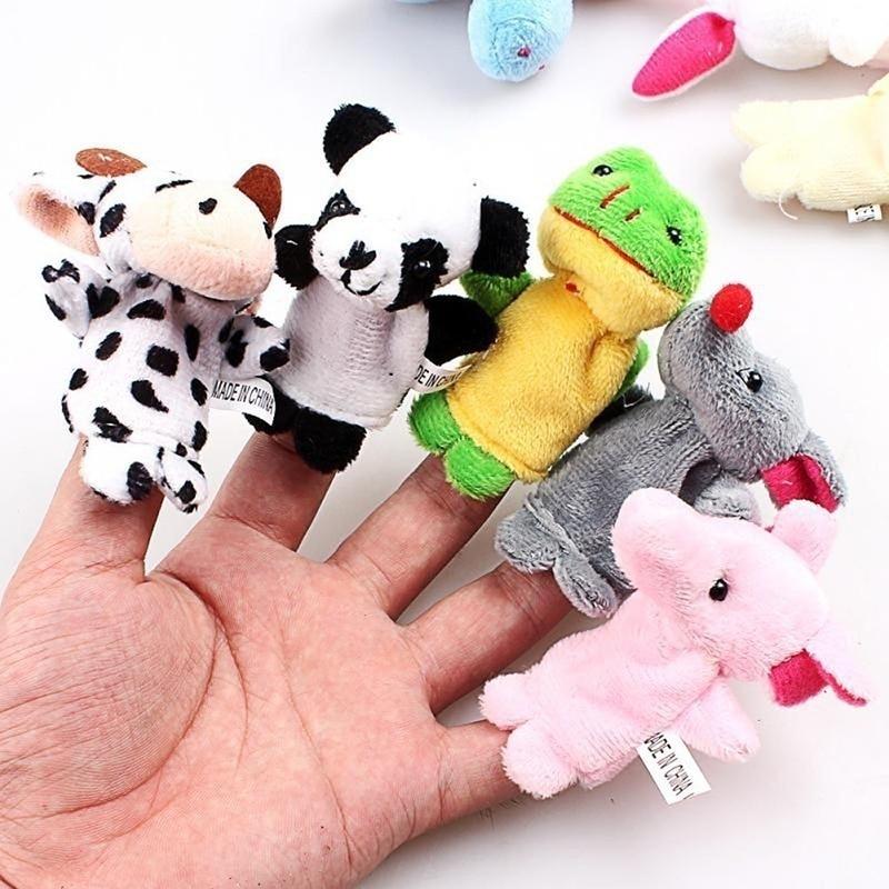 Cartoon Biological Animal Finger Puppet Plush Toys for 10pcs
