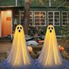 Halloween Ghost Decoration Glowing Yard Front Porch Standing Ghost Decor with Horror Light Spooky Halloween Decor for Home Courtyard