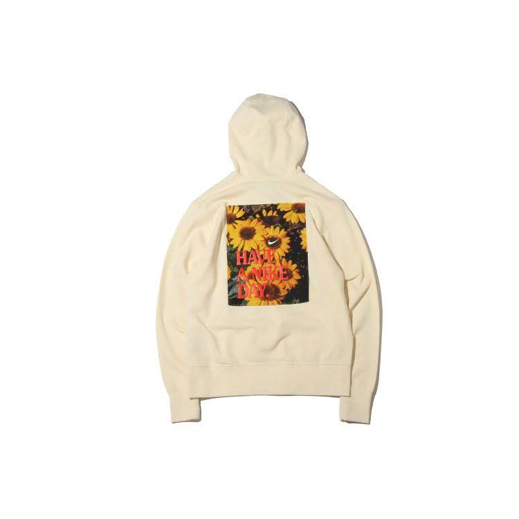 Nike Спортивный пуловер с капюшоном и вышивкой Daisy, мужские топы, бежевый DM4994-113