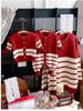 Striped Family Sweater Set: New Year Outfit for Mother, Child, and Baby Romper