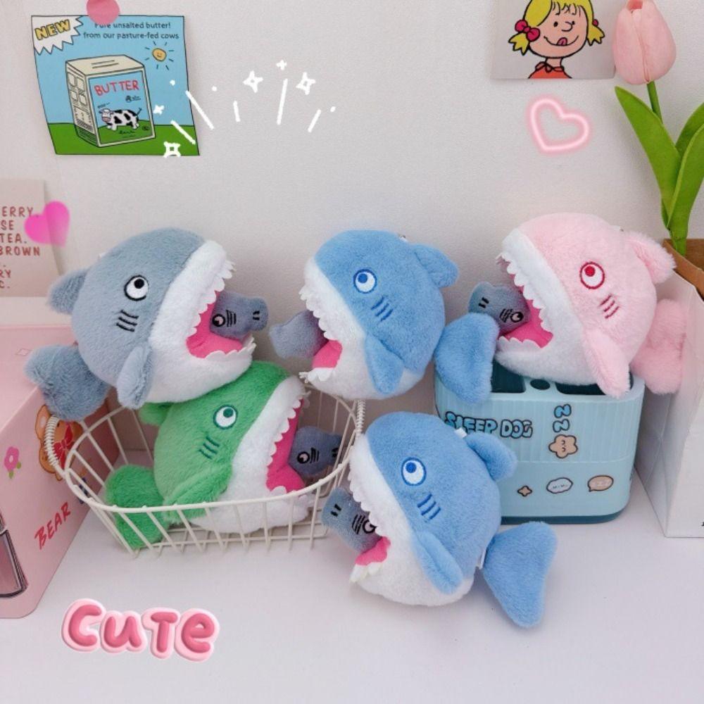Stuffed Doll Blue Shark Pendant Stuffed Animal Plush Shark Keyring Kids Gifts
