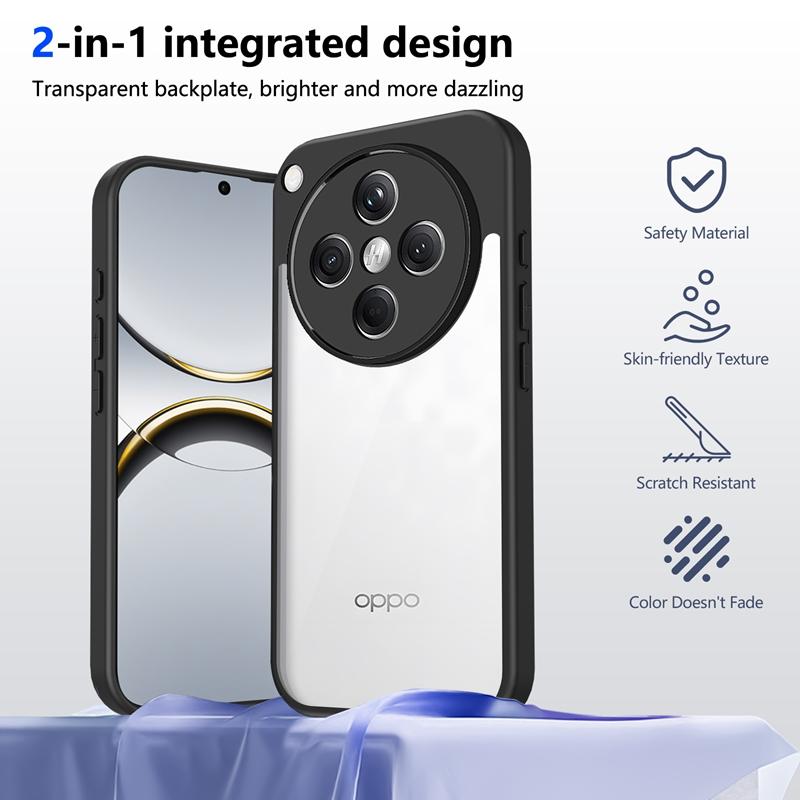 Прозрачный силиконовый чехол для Oppo Find X8 Pro FindX8 PC Задняя панель TPU Бампер Ударопрочный Прозрачный Чехол для телефона Крышка