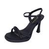 New one-word button open-toed high heels women's stiletto summer waterproof table super high-heeled sandals