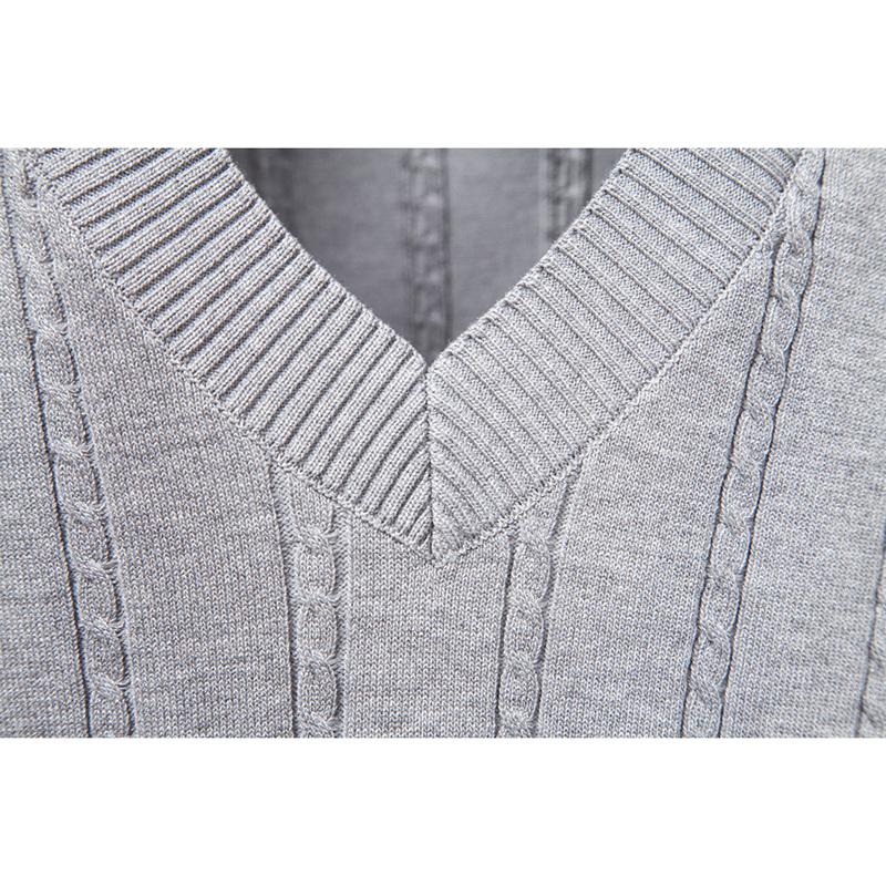AMI Вышивка Осень/Зима 2025 Европейский размер V-образный вырез Свитер-жилет с косичками для мужского делового свитера