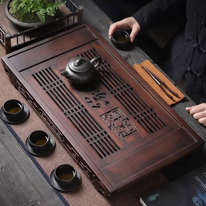 Home New Chinese Bamboo Tray Small Simple Water Storage Kung Fu Tea Set Light Luxury Drainage Tea Sea