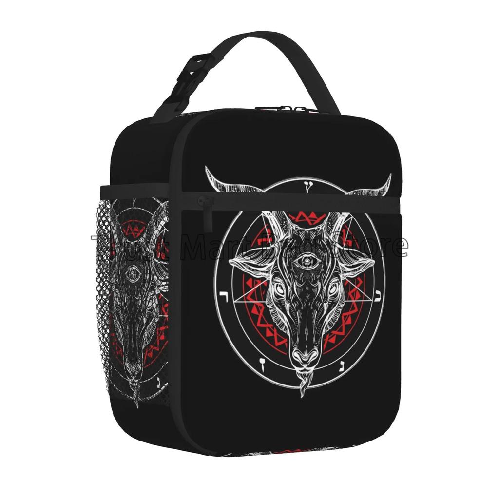Бафомет Пентаграмма Сатанинская Оккультная Церковь Сатаны Коза Готическая Ланч-бокс для пикника и путешествий Многоразовая водонепроницаемая изолированная сумка для обеда