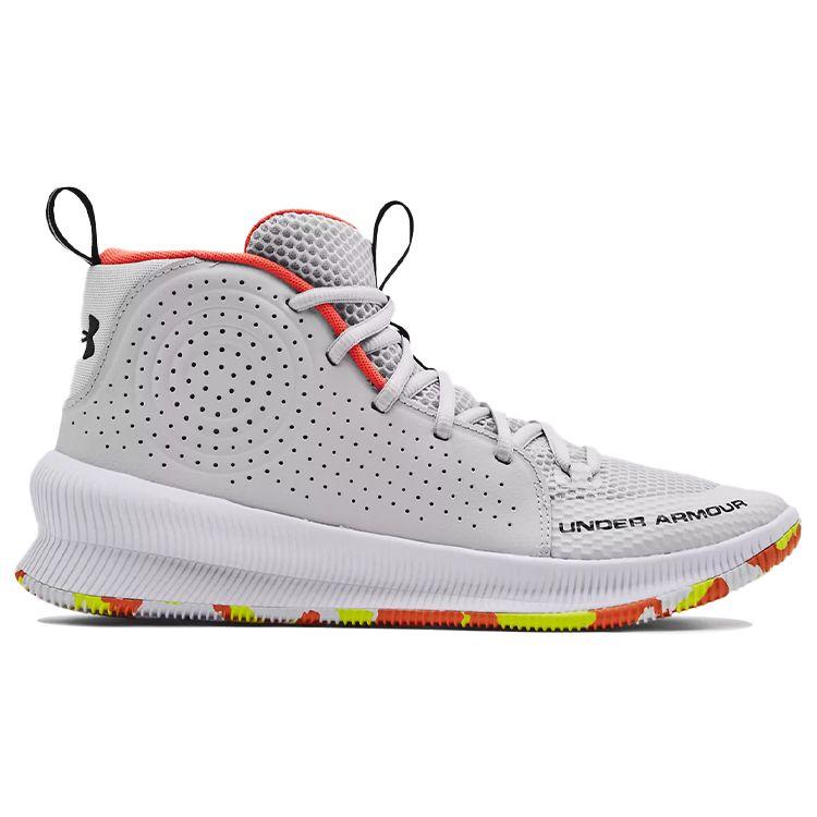 Under Armour Jet Fashion Comfortable Fabric Synthetic Leather Shock Absorption Non-Slip Wear-Resistant Breathable Mid-Top Basketball Shoes 3022051-108