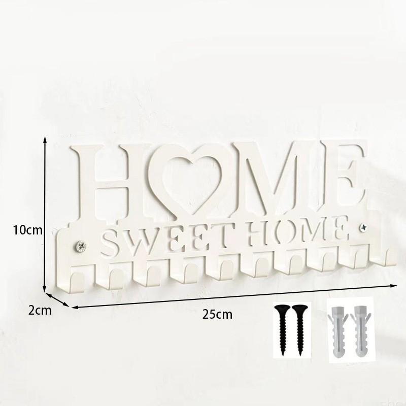 Modern Iron Home Letter Key Towel Organizer With Screw Mount For Household Storage