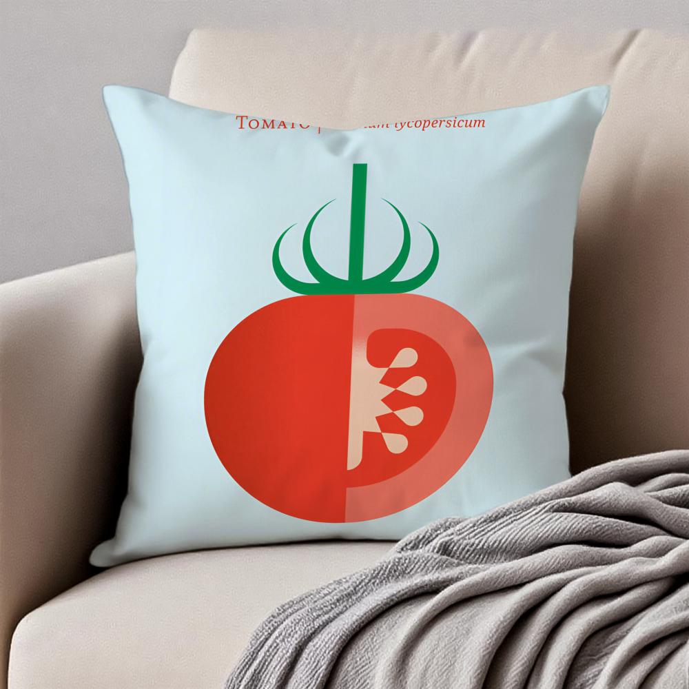 Cute Fresh Art Lovely Simple Vegetable Cushion Cover Pillowcase Antidustmite Invisible Zipper Short Plush Sofa Cushion