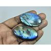47-49 MM Natural Labradorite Multi Oval Cabochon Loose Gemstone 2 Pcs Lot D-208