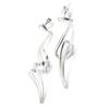 [I3734] - Silver 'Choréographie' Silver Earrings (rhodium-plated) - 45x12 Mm