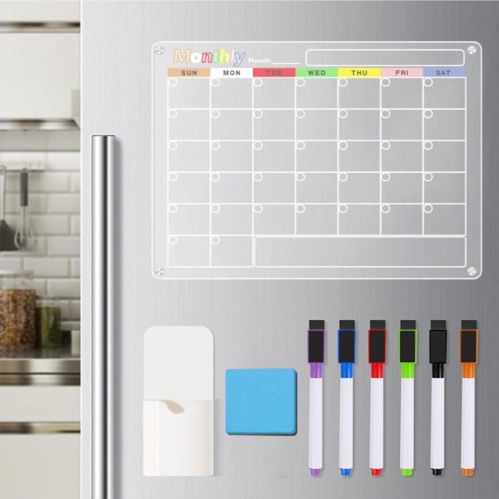Reusable Monthly Weekly Planner Message Note Rewritable Fridge Clear Board  School