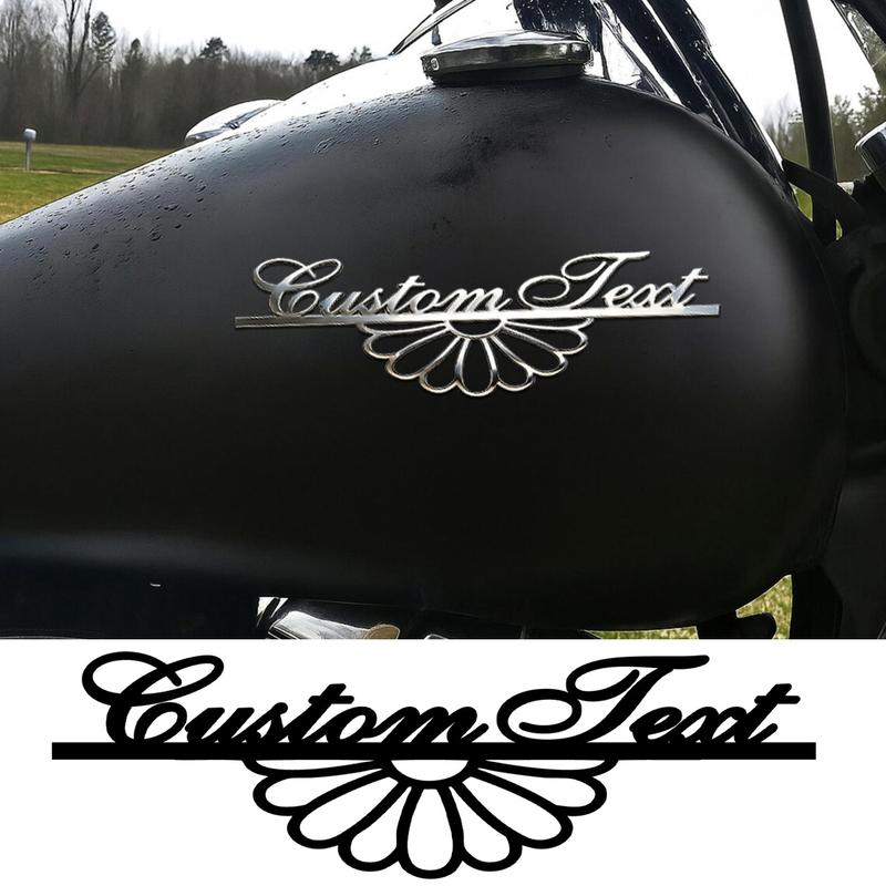 Exquisite Hollow Flower Art Font Filigree 3D Metal Car Body Sticker Auto Guitar Piano Custom Name Holder Logo DIY Decor Jewelry