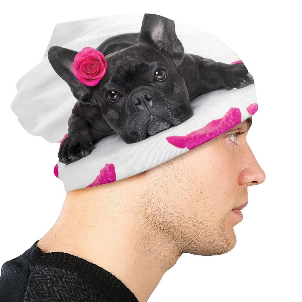 Осенние женские теплые шапочки с цветами и собаками, двойные ветрозащитные шапки с капюшоном