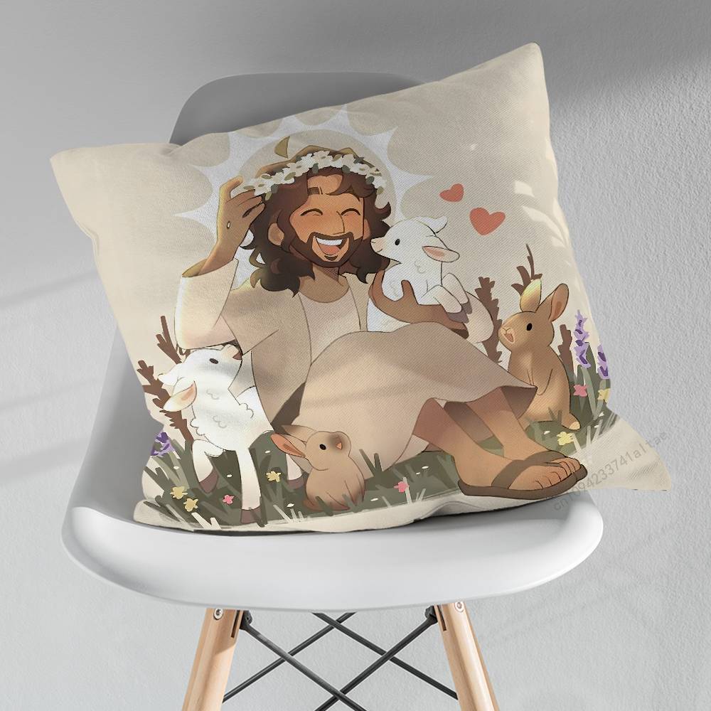 Bible Jesus Belief Various Sizes Square Pillow Case For Car Home Bedchamber Decor Birthday Gift
