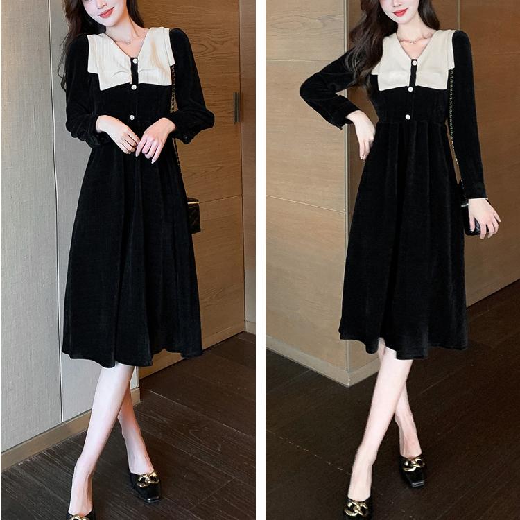 Осень-зима женские вельветовые платья модные женские платья с длинным рукавом повседневное свободное винтажное вельветовое платье 3XL