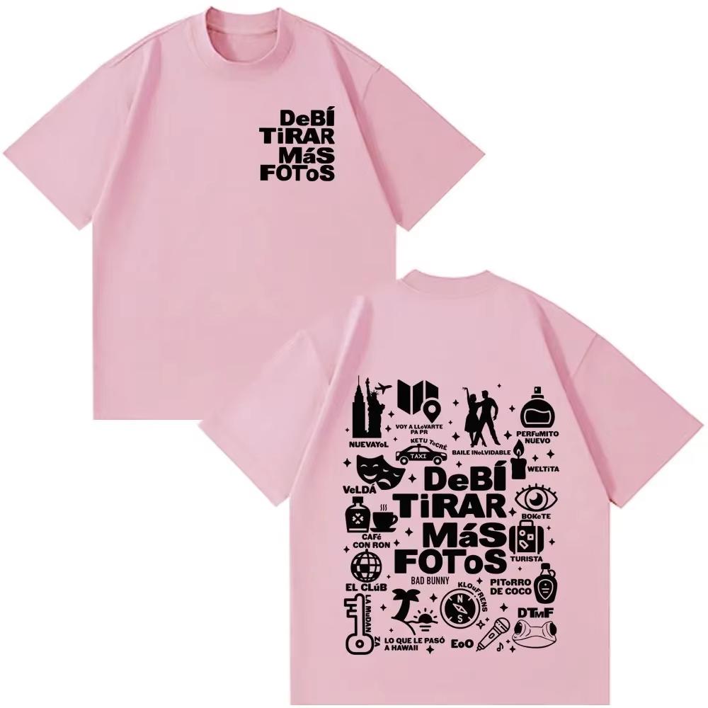 Rapper Bad Bunny Debi Tirar Mas Fotos DTMF Tour T-shirt Unisex Fashion Hip Hop Loose Cotton Casual Women And Men T-shirt