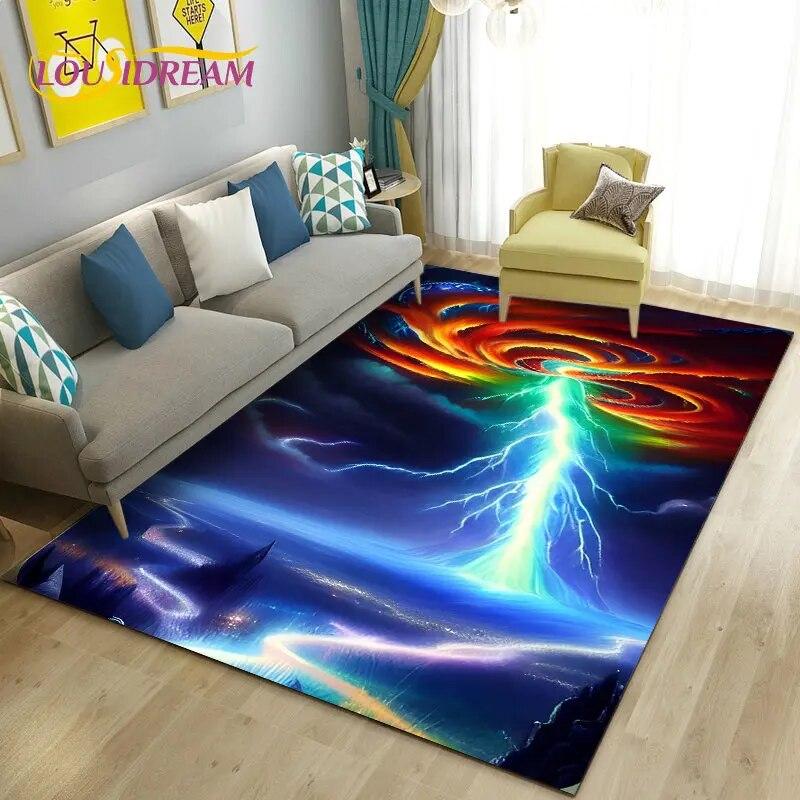 3D Dream Natural Tornado Cloud Area Ковер, Коврик для гостиной, Спальни, Дивана, Коврик для украшения, Детские игры, Нескользящий напольный коврик