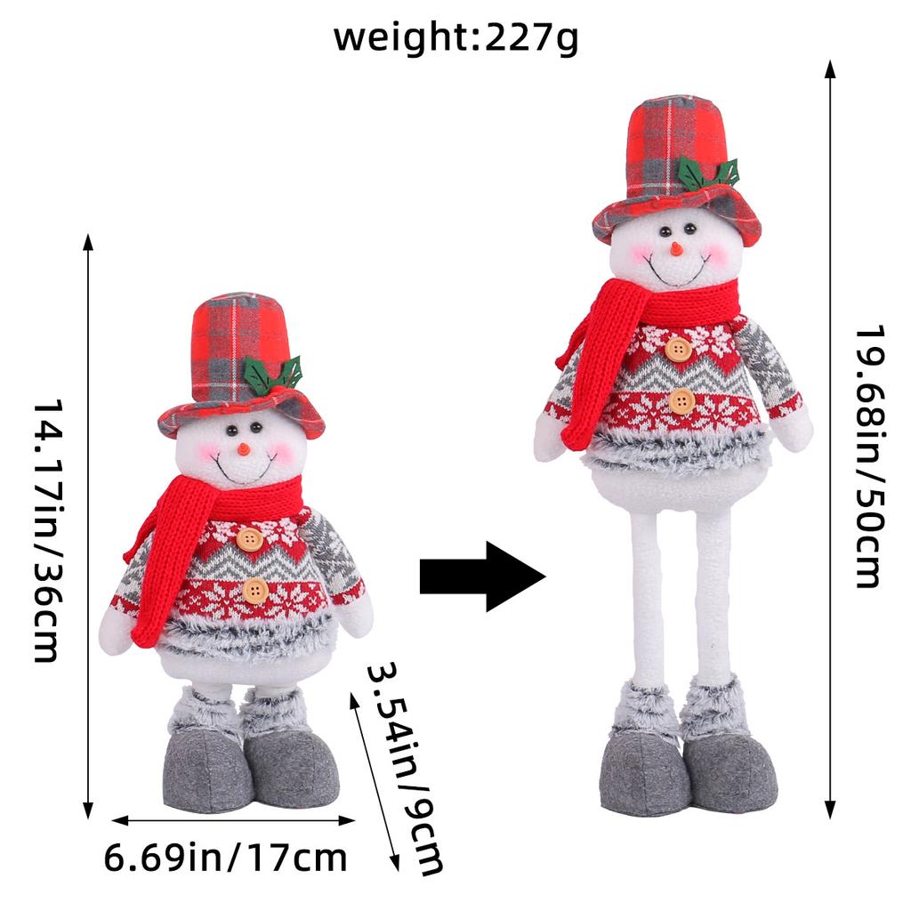 A Variety of Christmas Standing Telescopic Doll Hotel Window Christmas Snowman Elk Doll Decorative Ornaments