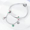 Charm 925 Silver Charms Pendant Santa Claus Christmas Tee Beads Fit Original Bracelet Necklace Charms Jewelry Gift