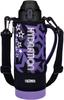 Thermos Water Bottle,Vacuum Insulated Sports Bottle,1L,Black Purple,For Cold Storage,Includes Pouch,Shoulder-Friendly Strap FJS-1000F BKPL