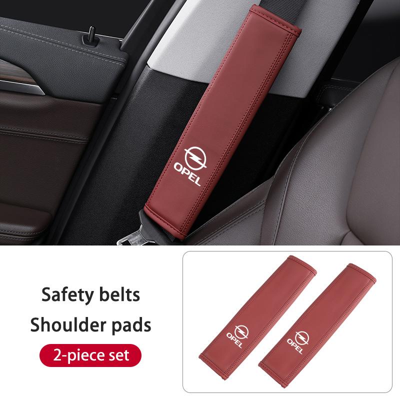AAAYT1 For Opel Car Seat Belt Shoulder Rest Leather Anti-Scratch Comfort Protector Corsa Astra H G J Insignia Vectra Zafira Meriva