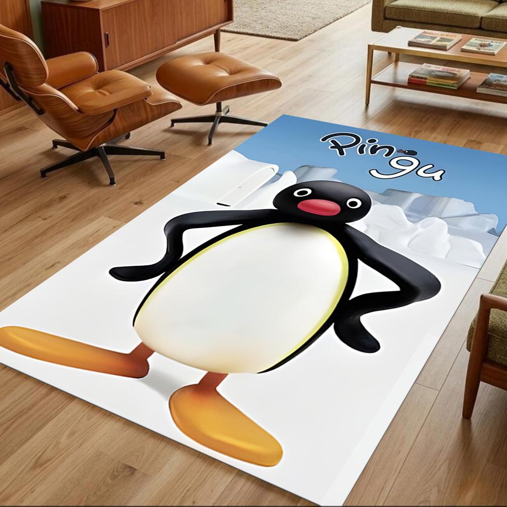 Pingu Arctic Adventure Washable Door Mat Compact Foldable Construction Stain-resistant Surface Office & Lounge Rug Minimalist Modern Style