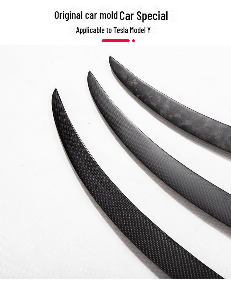 Tesla Model Y Real Carbon Fiber Spoiler - Dry Carbon Modified Tail Wing