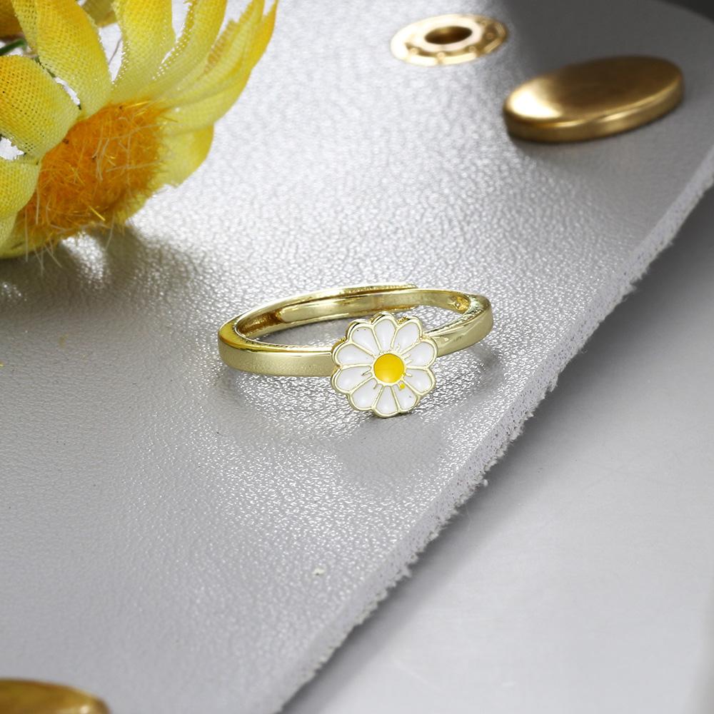 Y2k Flower Anxiety Spinner Ring for Women Adjustable Aesthetic Daisy Fidget Anti Stress Rings Trend Jewelry Valentine's Day Gift